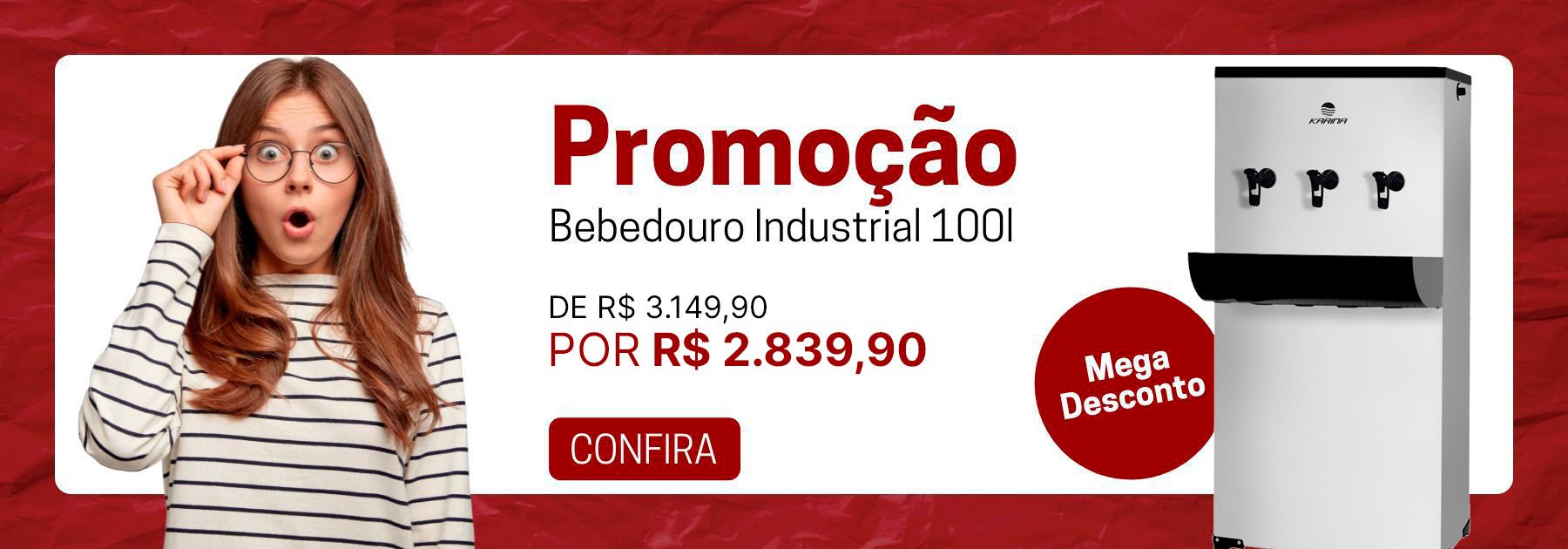 Promoção Bebedouro Industrial 100